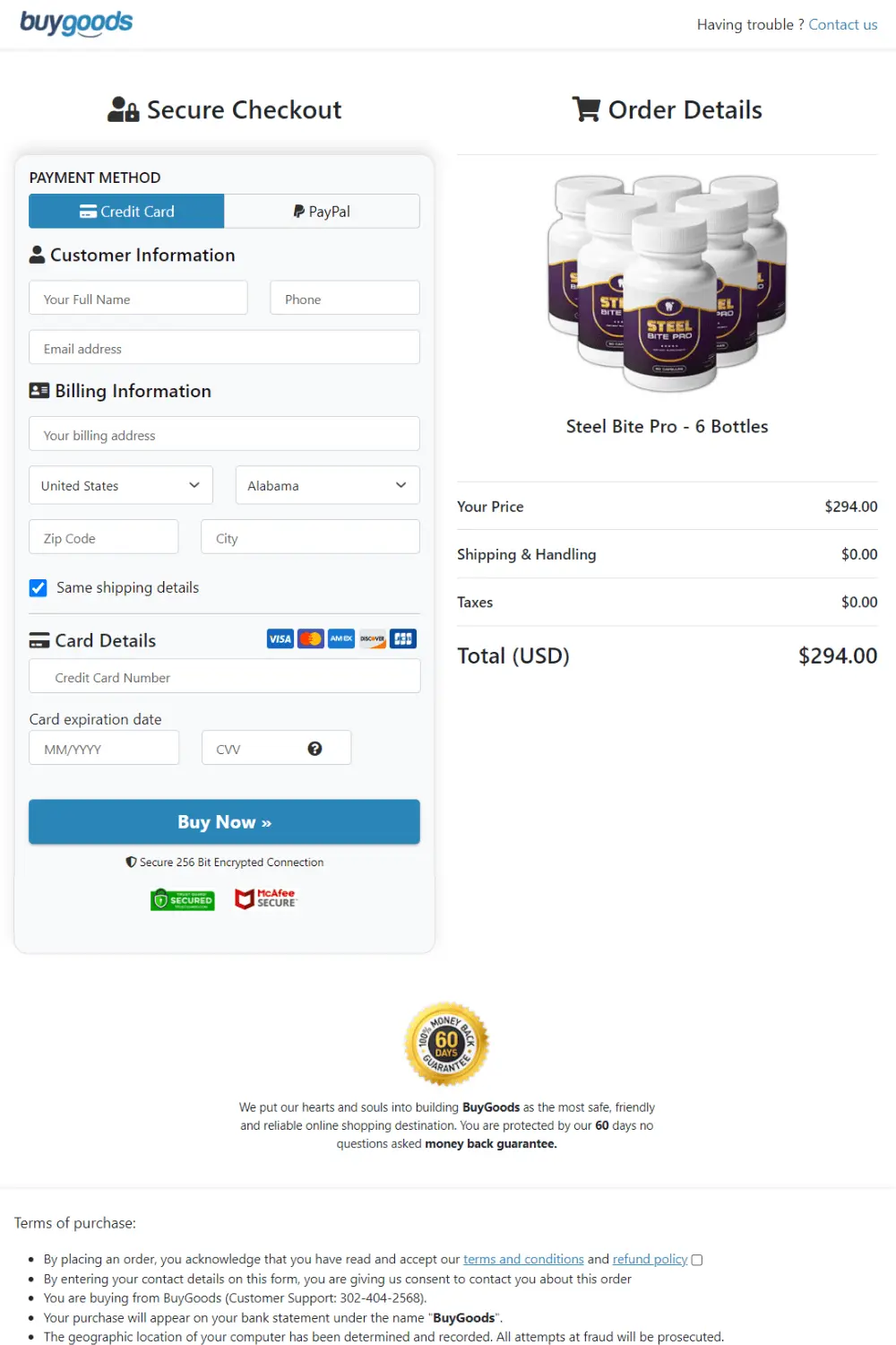 steel bite pro order form